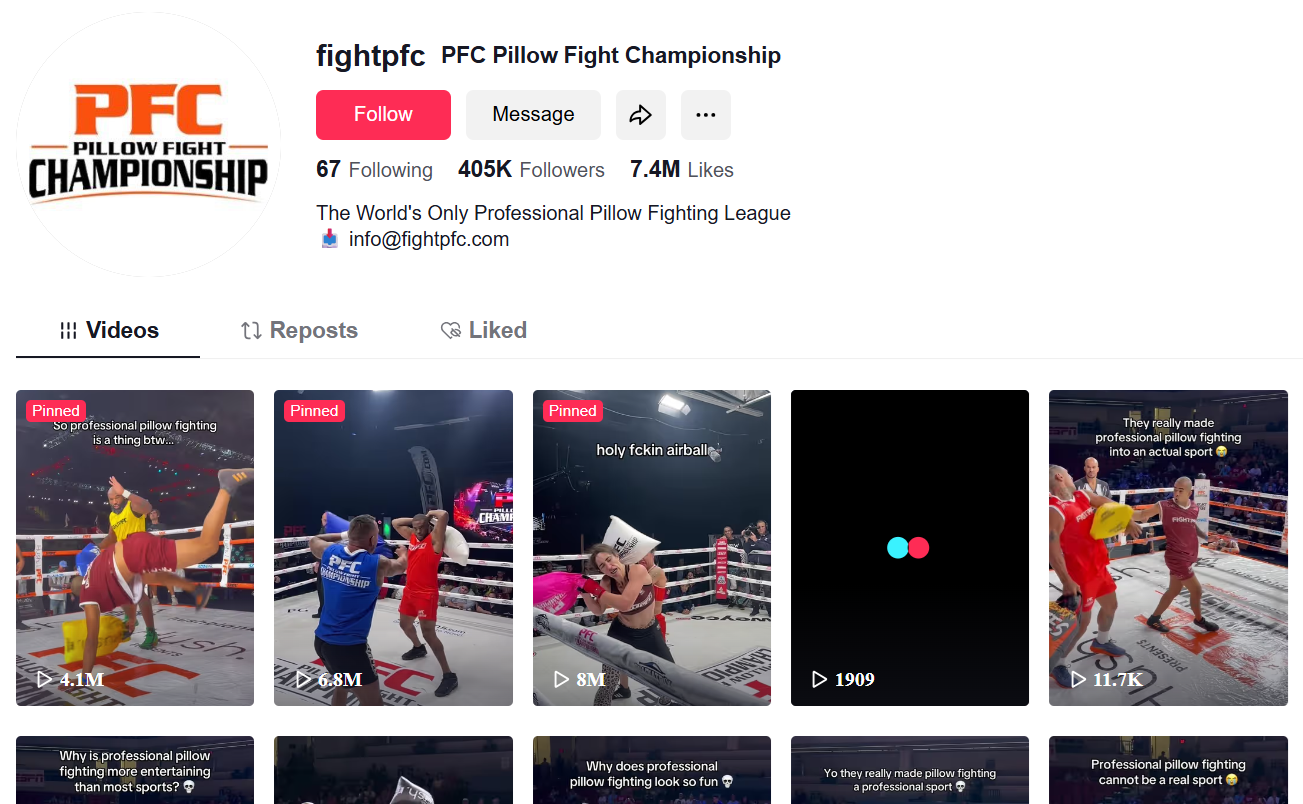 PFC on TikTok Screenshot